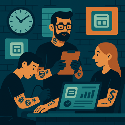 Control horario y equipo para estudios de tatuajes